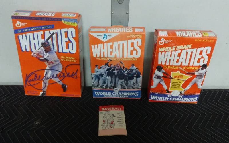 lot 9 image: 3-Collector Wheaties Boxes, Vintage Baseball Comic Book
