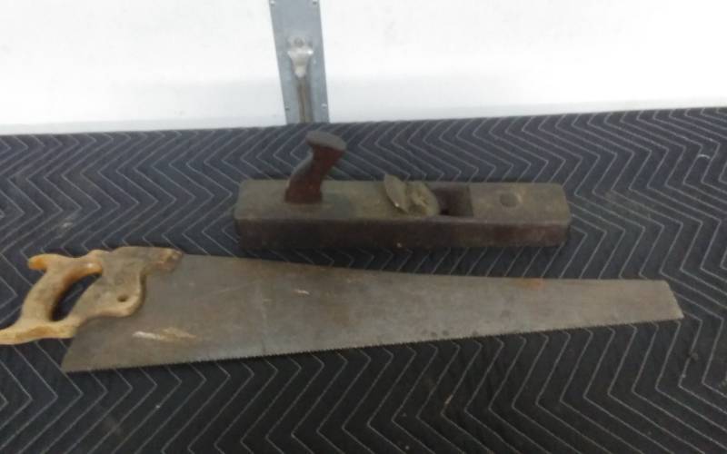 lot 15 image: Old Block Plane & Hand Saw