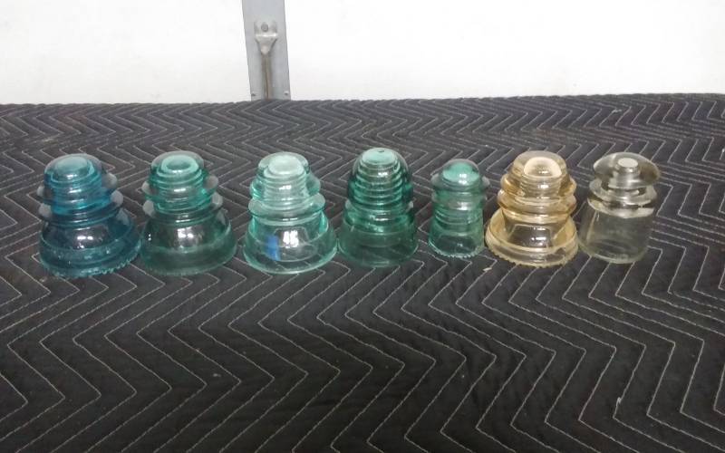 lot 17 image: Collection Of Glass Telephone Line Insulators
