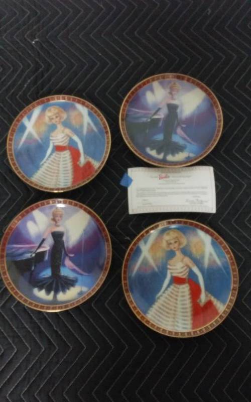 lot 31 image: 4-Danbury Mint Collector Barbie Plates