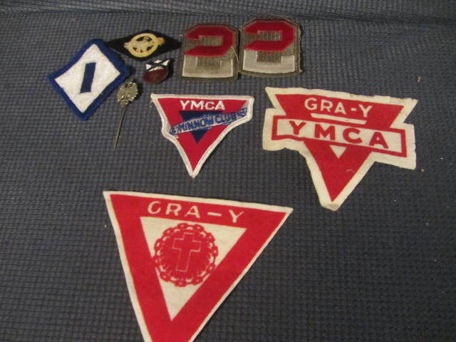 lot 87 image: Eagle Pin, YMCA Patches