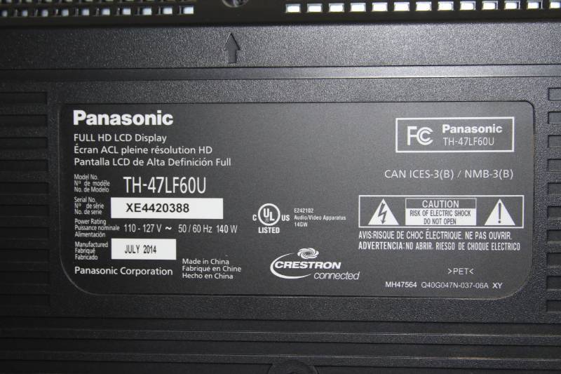 lot 5 image: Panasonic 47 1080p Full HD Professional LED Display (Monitor  TV)  with Audio  Speakers & Remote Control