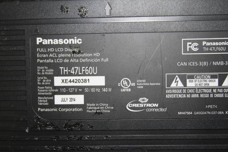 lot 10 image: Panasonic 47 1080p Full HD High Definition Professional LED Display (Monitor  TV)  with Audio  Speakers