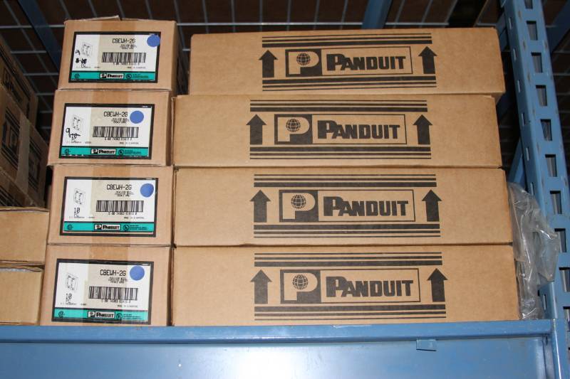 lot 82 image: HUGE  Lot  Entire 8 Shelf Lot of Panduit  Pan Net Couplers Connectors and More  New in Boxes