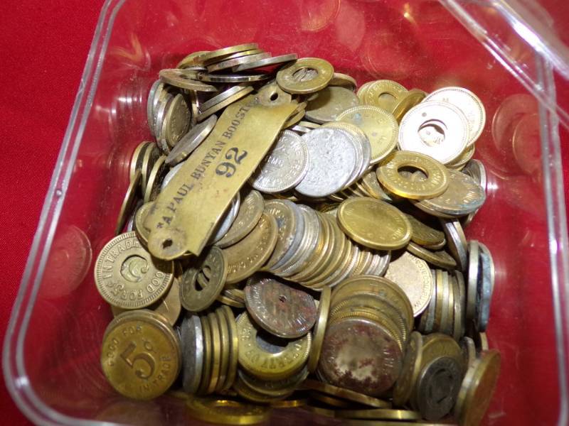 Box of Vintage Tokens