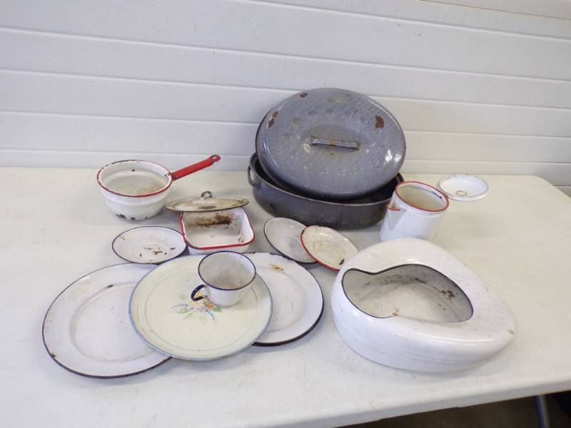 Vintage Enamel Dishware & More