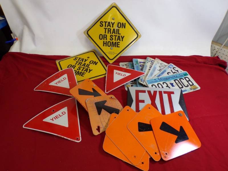 Signs and License Plates Tin and Plastic