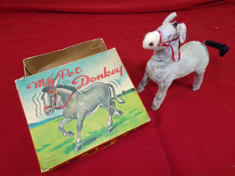 Vintage Alps Made in Japan Wind up Donkey, works