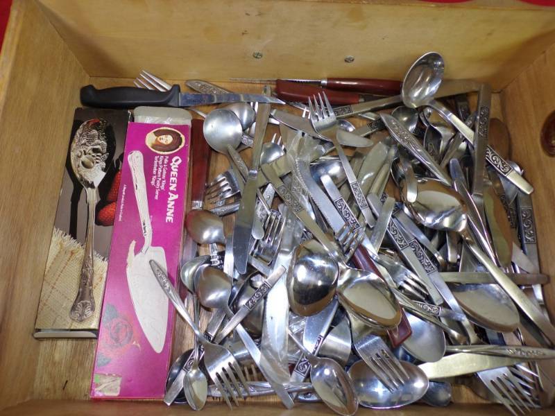 Tray of Silverware