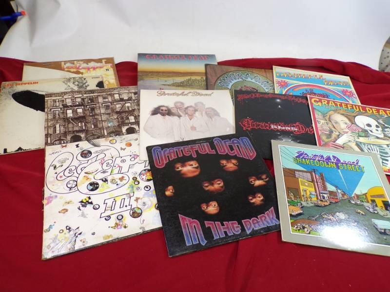 Vintage Led Zeppelin and Grateful Dead Vinyl Records
