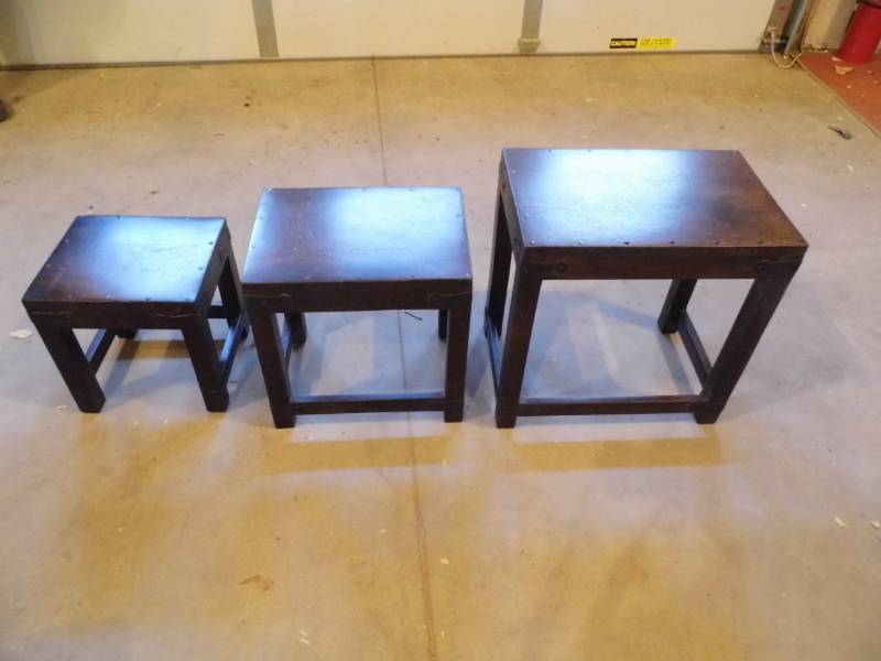 lot 63 image: 3 Wooden Nesting Tables