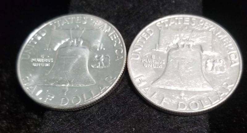 2 UNC FRANKLIN SILVER HALF DOLLARS 1962-D 1963-D