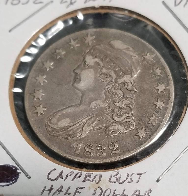 1832 US BUST SILVER HALF DOLLAR VF