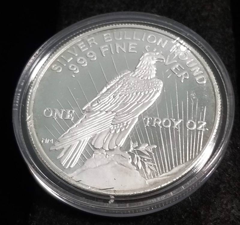 1 TROY OZ. .999 FINE SILVER PEACE DOLLAR DESIGN IN AIRTITE
