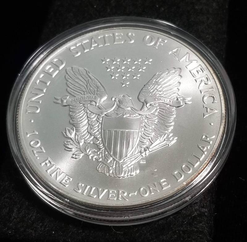1991 AMERICAN SILVER EAGLE 1 TROY OZ. .999 FINE SILVER IN AIRTITE