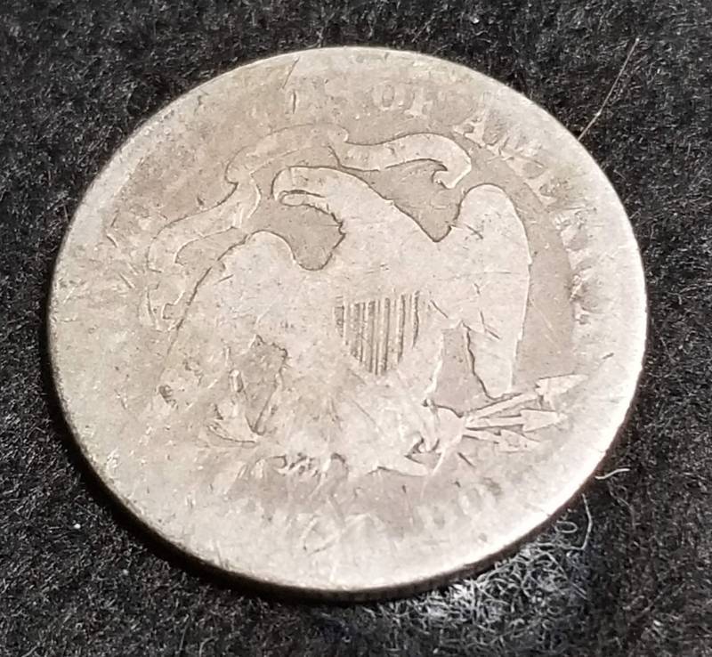 1876 US SEATED LIBERTY SILVER QUARTER