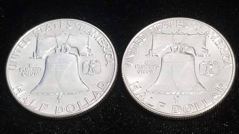 2 BU 1963-D FRANKLIN HALF DOLLARS