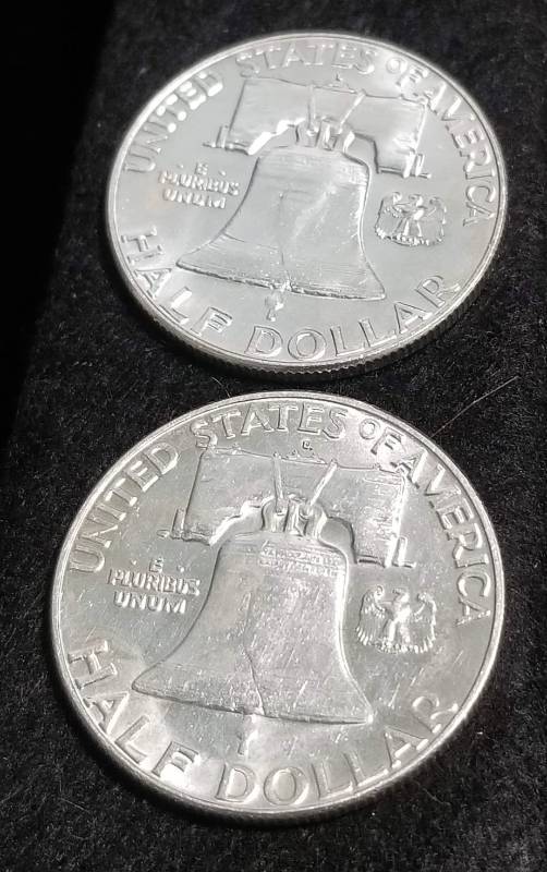 2 BU 1963-D FRANKLIN HALF DOLLARS