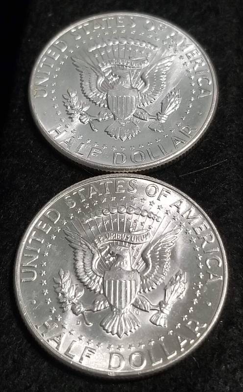 2 BU-UNC 1964 KENNEDY SILVER HALF DOLLARS