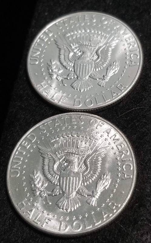 2 BU-UNC 1964 KENNEDY SILVER HALF DOLLARS