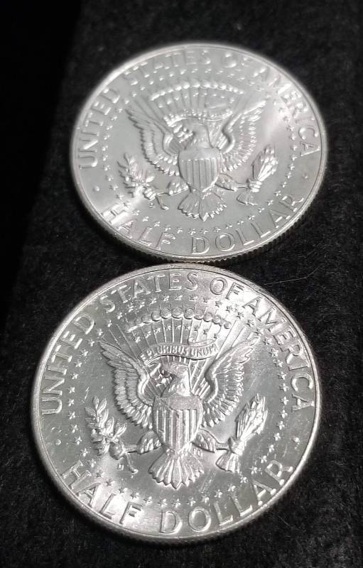 2 BU-UNC 1964 KENNEDY SILVER HALF DOLLARS