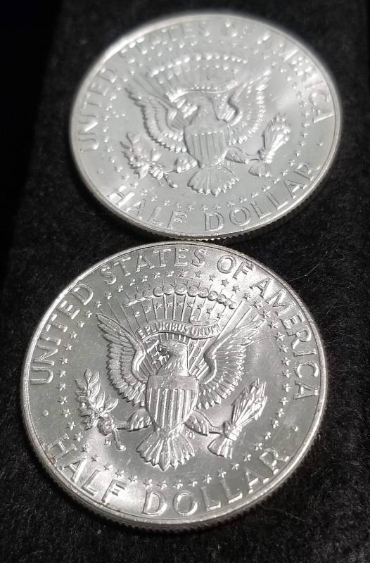 2 BU-UNC 1964 KENNEDY SILVER HALF DOLLARS
