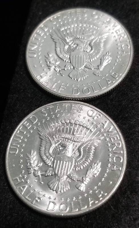 2 BU-UNC 1964 KENNEDY SILVER HALF DOLLARS