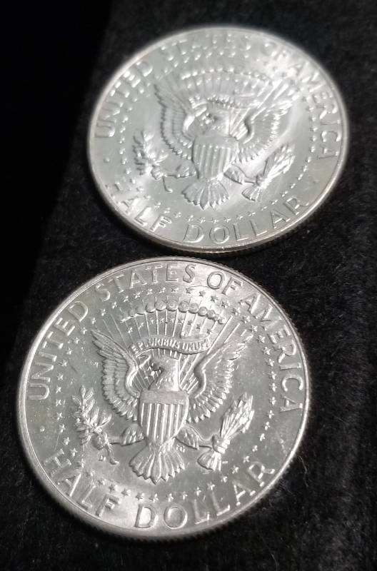 2 BU-UNC 1964 KENNEDY SILVER HALF DOLLARS