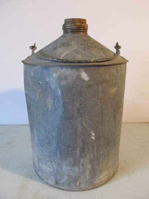 lot 16 image: Antique Galvanized CMSTP&ampP Railroad Can 