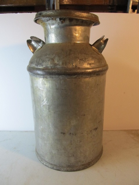 lot 17 image: Antique Steel Milk Can 