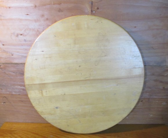 lot 198 image: Vintage Heavy Solid Thick Wood Round Table Top