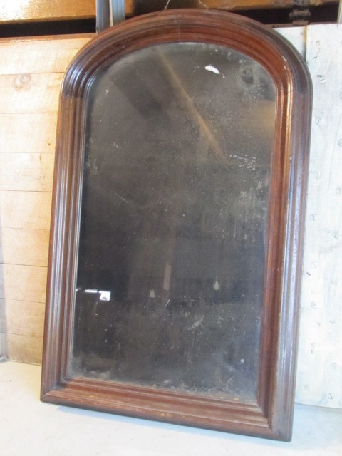 lot 59 image: Antique 19th Century Tombstone Shaped Wall Mirror