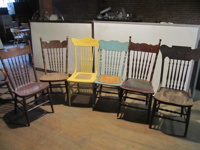 lot 89 image: Group of Antique High Back Chairs