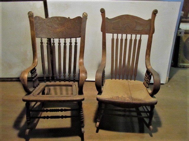 lot 96 image: Pair of Antique Bentwood Press Back Rockers