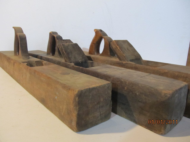 lot 253 image: 3 Large Antique Woodworking Planes