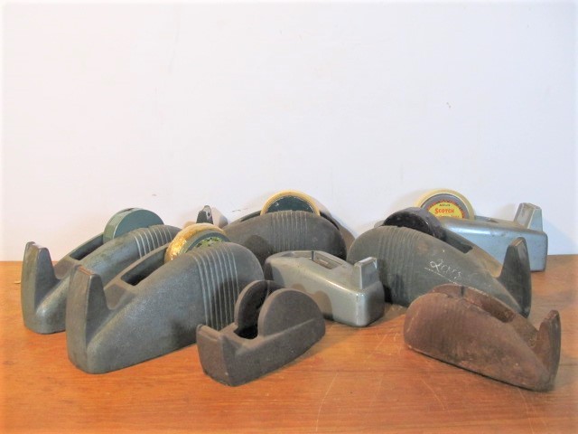lot 259 image: Lot of Large Heavy Cast Iron Industrial Deco Tape Dispenser