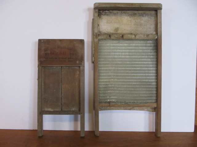 lot 114 image: 2 Antique Washboards - Including Crystal