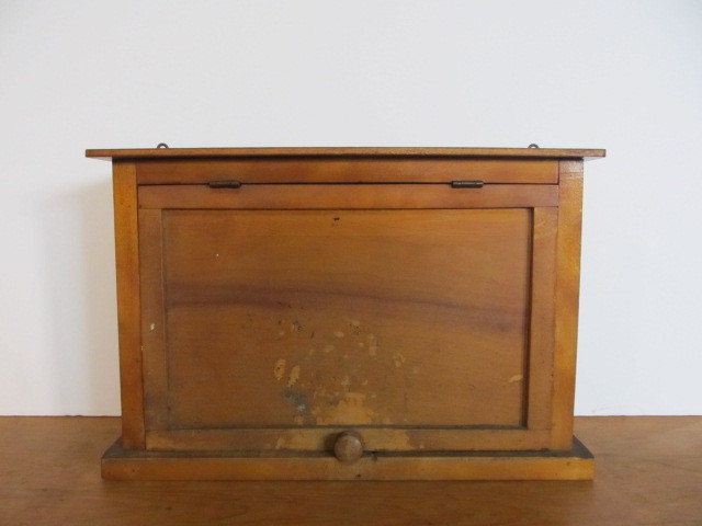 lot 126 image: Primitive Antique Wooden Countertop or Hanging Kitchen Cabinet