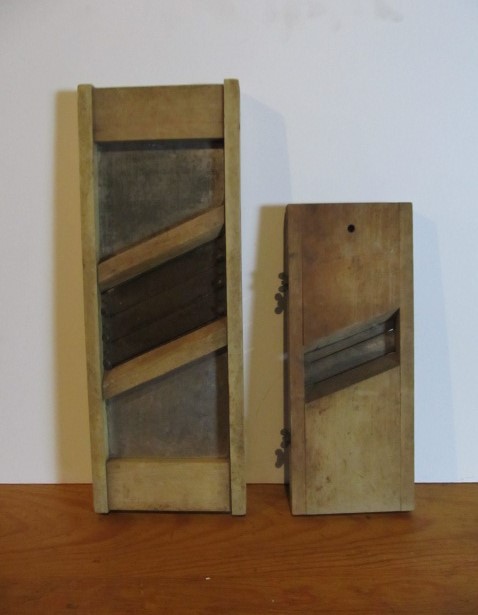 lot 147 image: Pair of Antique Primitive Kraut cutter Mandolin Slicers