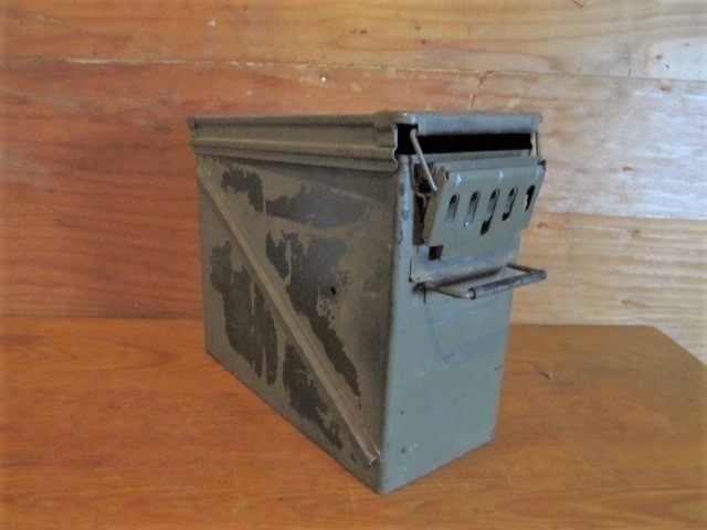 lot 151 image: Large Vintage Steel Military Ammo Canister