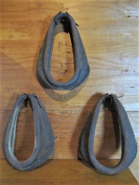 lot 158 image: 3 Antique Leather Horse Collars