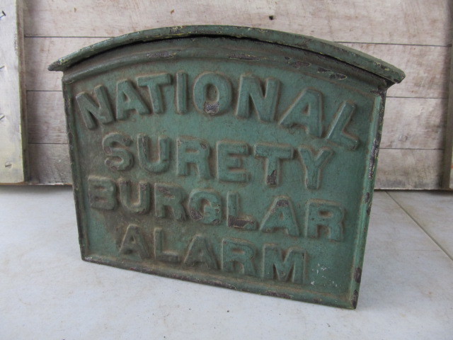 lot 8 image: Antique Cast Iron NATIONAL SURETY Burglar&nbspAlarm