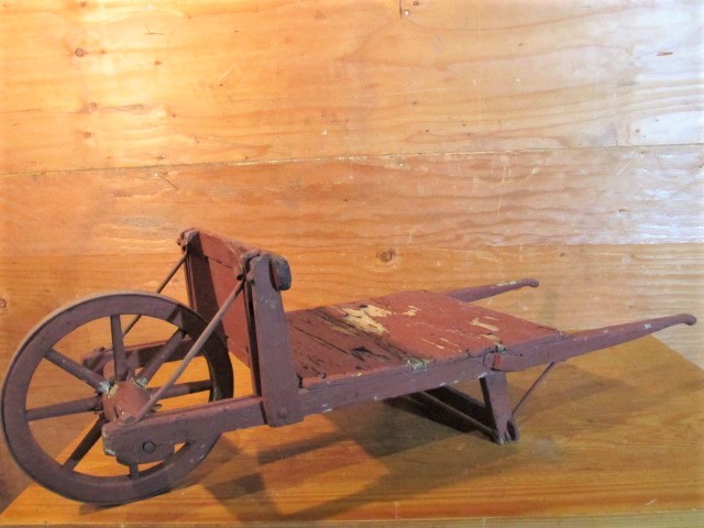lot 391 image: Primitive Antique Painted Wood Dolly Cart