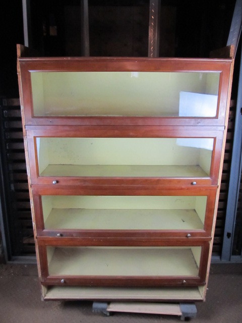 lot 430 image: Antique Built-In 4 Section Lawyers Bookcase