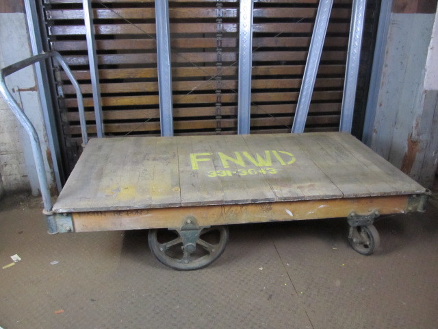 lot 2 image: Large Antique NUTTING Railroad Industrial Cart