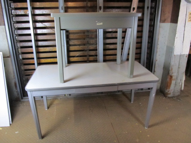 lot 397 image: Mid Century Industrial Metal Desk & Table
