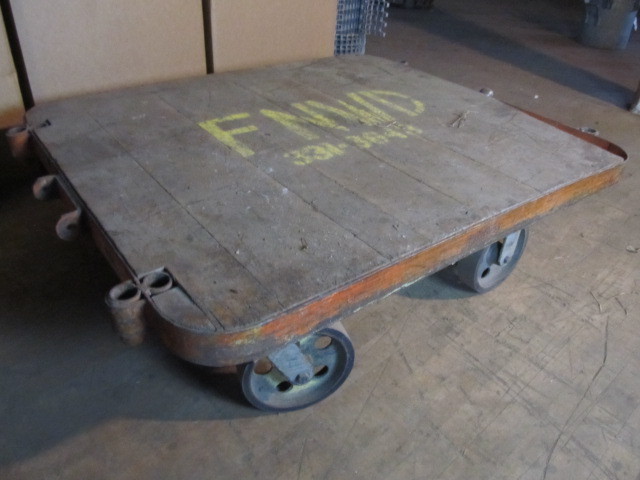 lot 435 image: Original Vintage NUTTING Industrial Warehouse Rolling Cart wHitch