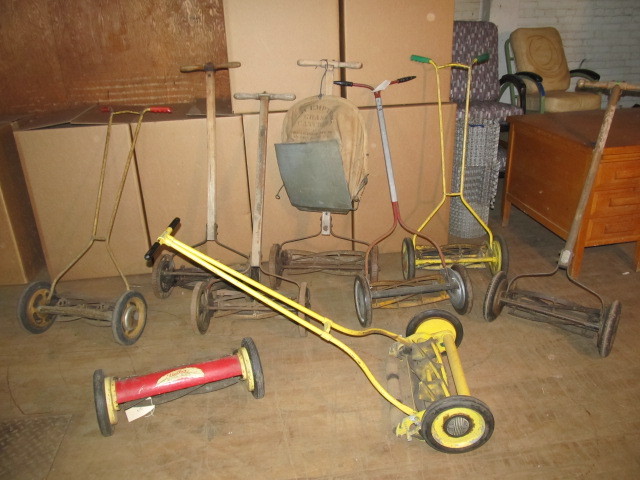 lot 439 image: Collection of Vintage & Antique Push Mowers