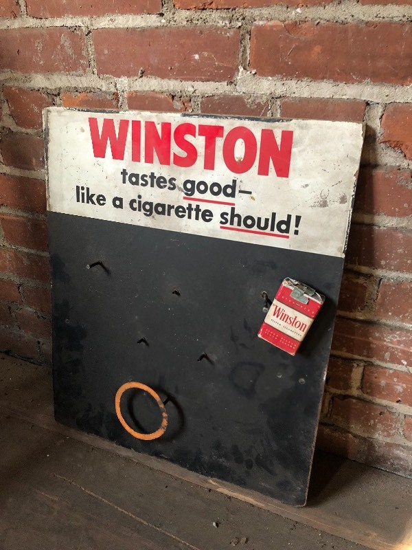 lot 30 image: Vintage WINSTON Cigarettes Advertising Store Display Sign