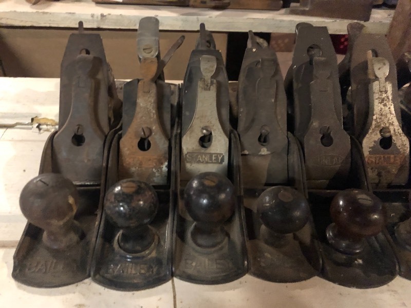 lot 417 image: Lot of 10 Vintage & Antique STANLEY Bailey etc No. 5 Woodworking Planes